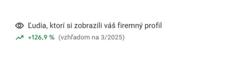 Google štatistika: zobrazenia firemného profilu +126,9 % (3/2025)