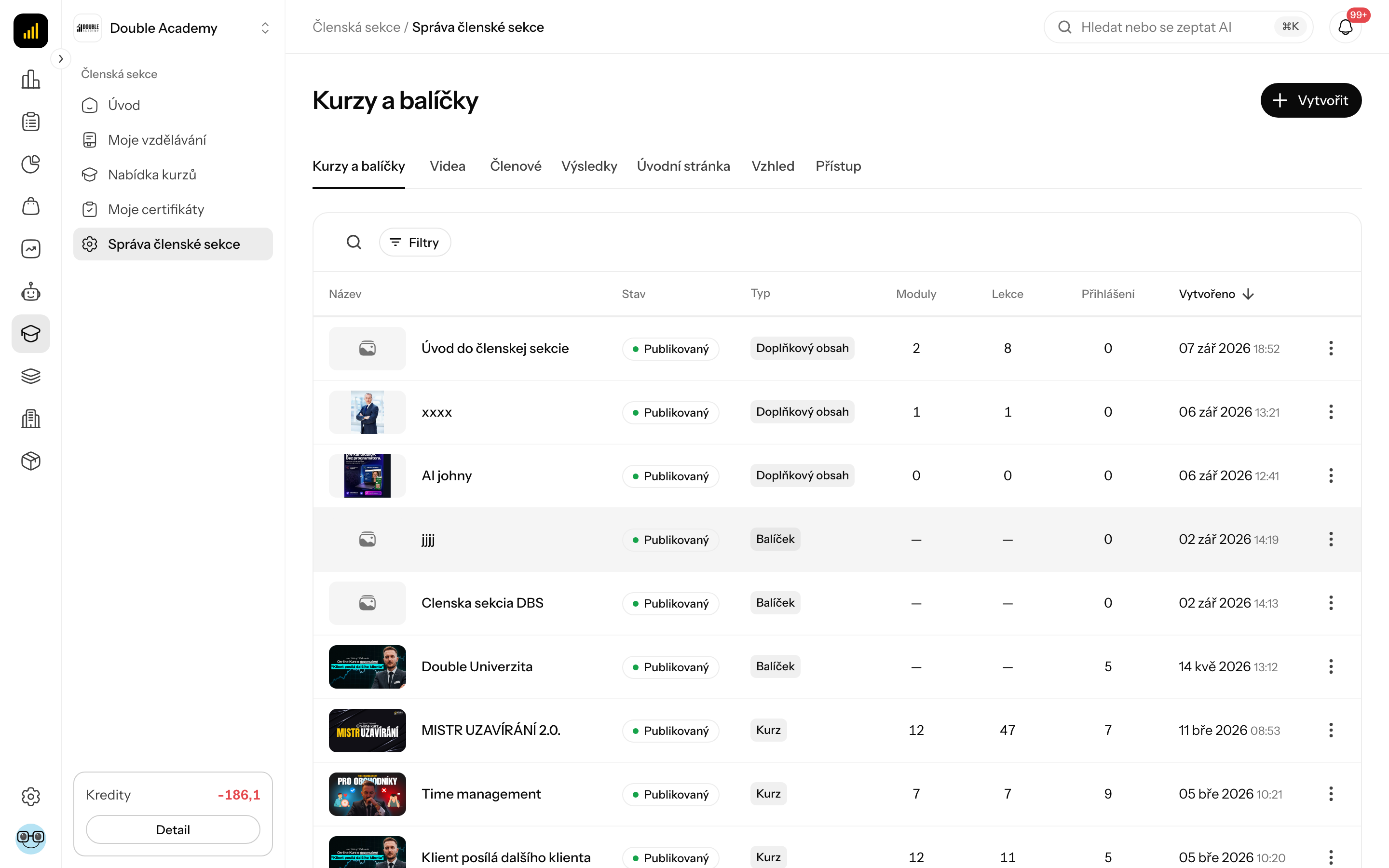 Kurzy a balíčky