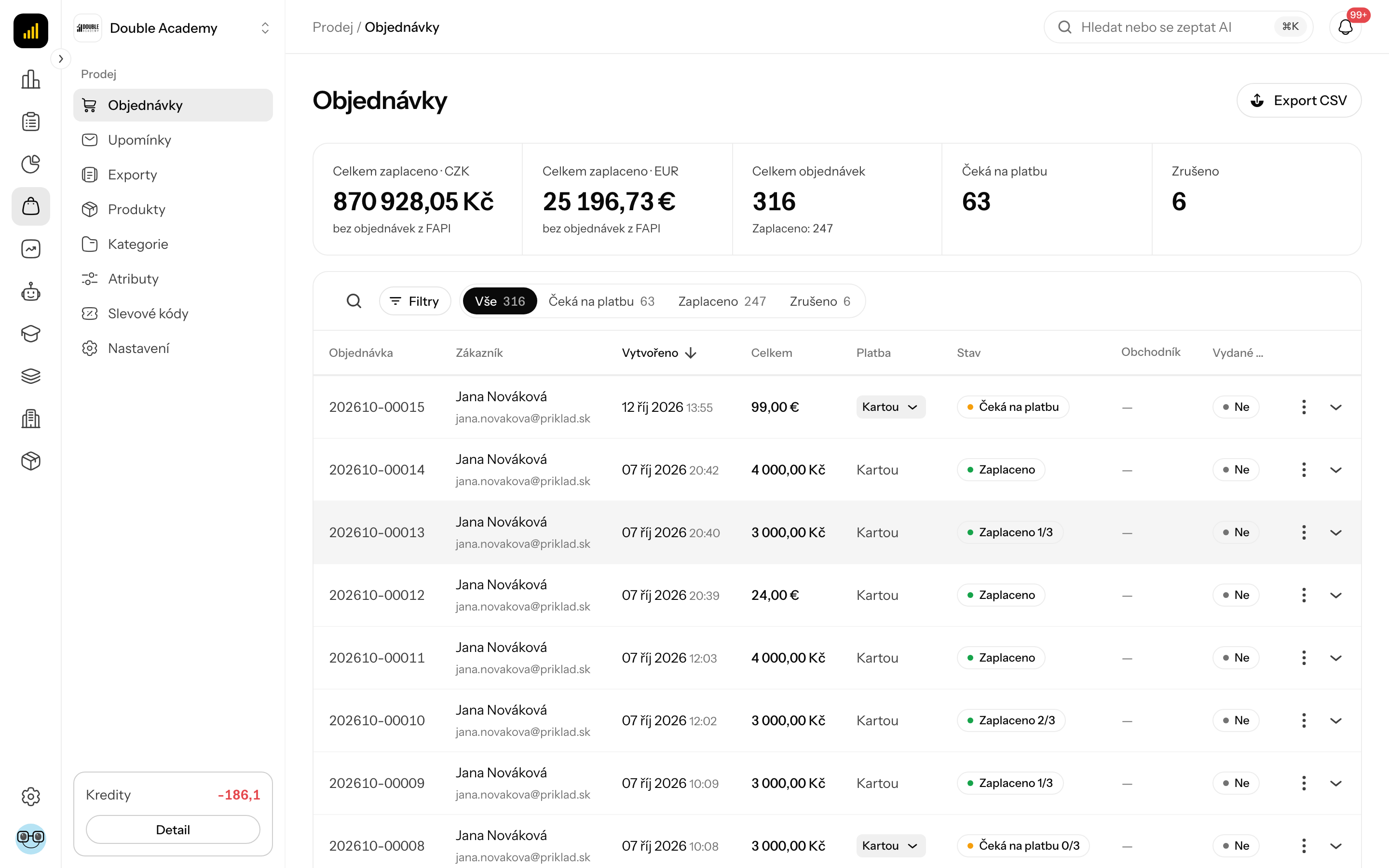 Objednávky