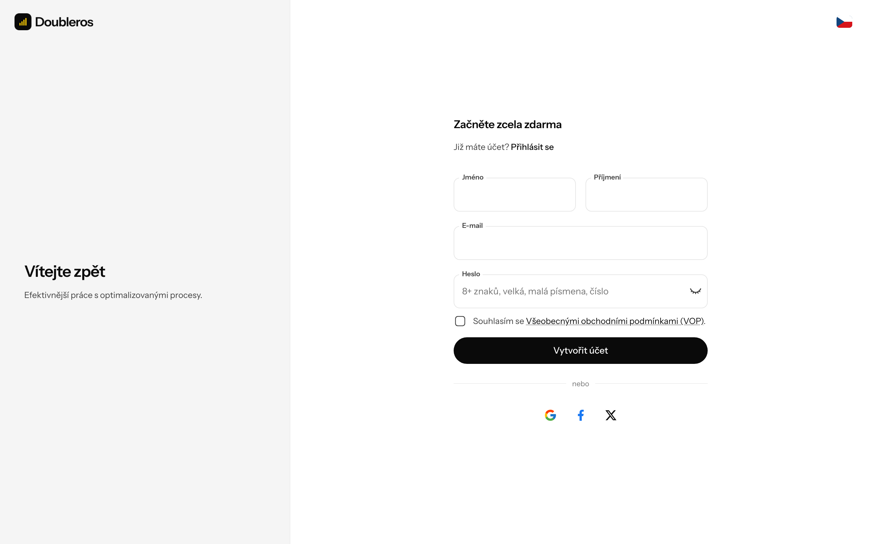 Registrace a ověření e-mailu