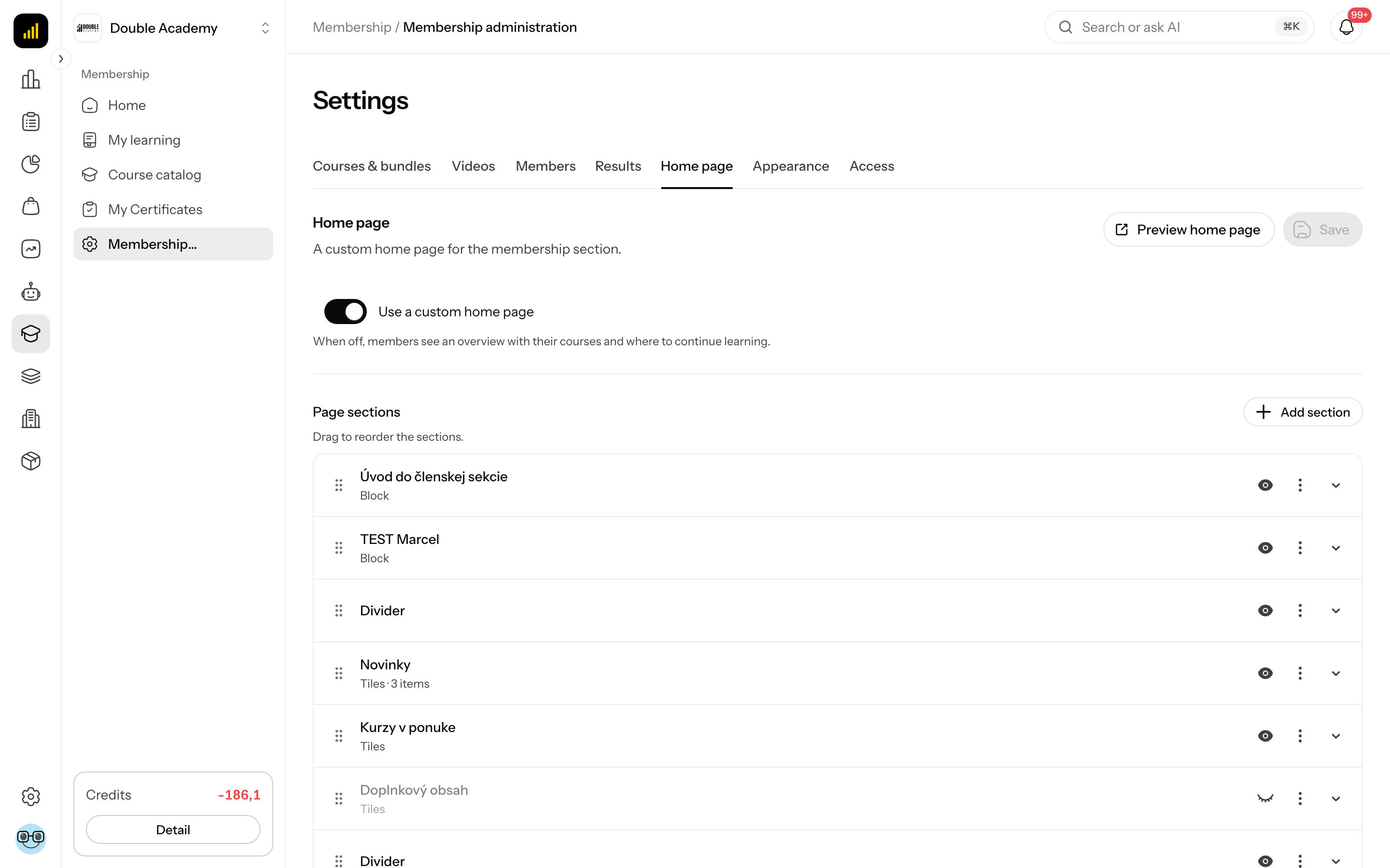 Home page