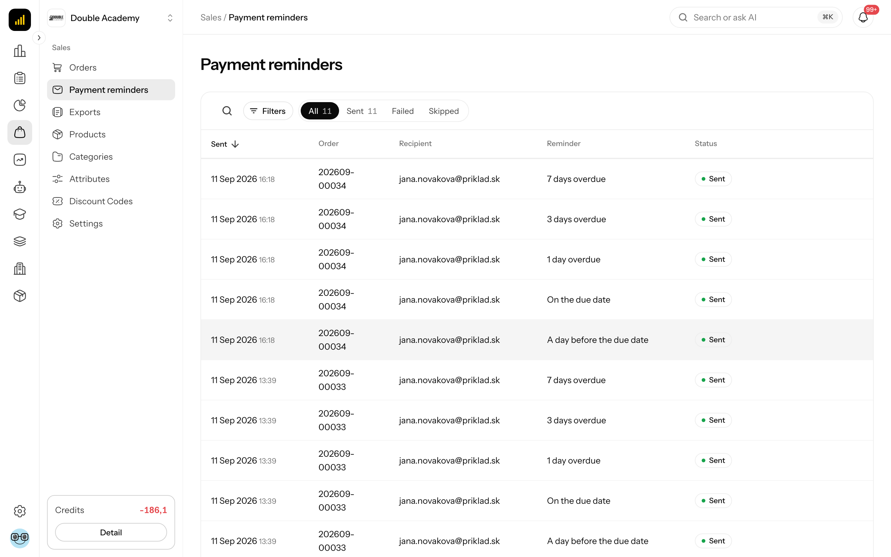 Payment reminders