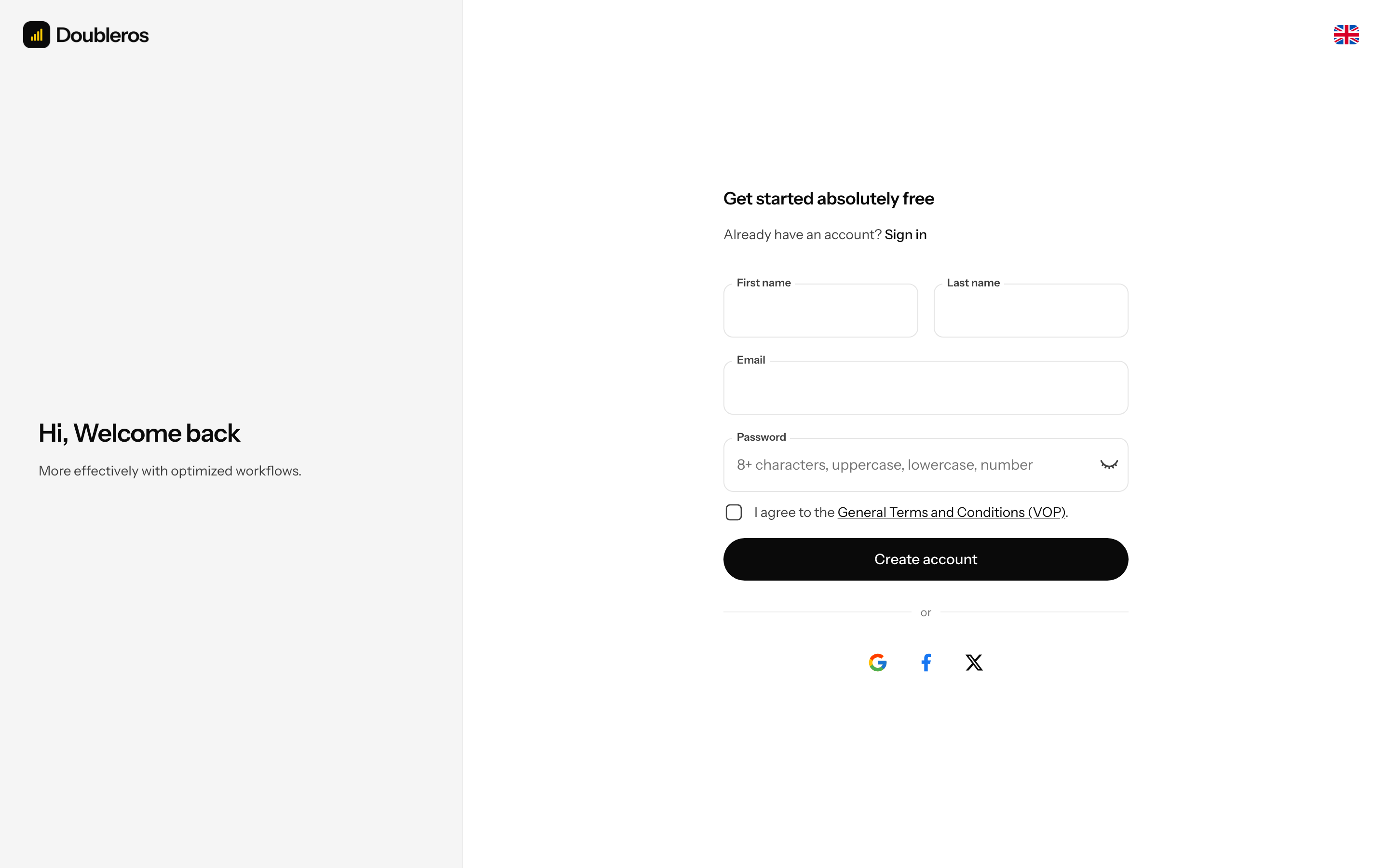 Sign-up and e-mail verification