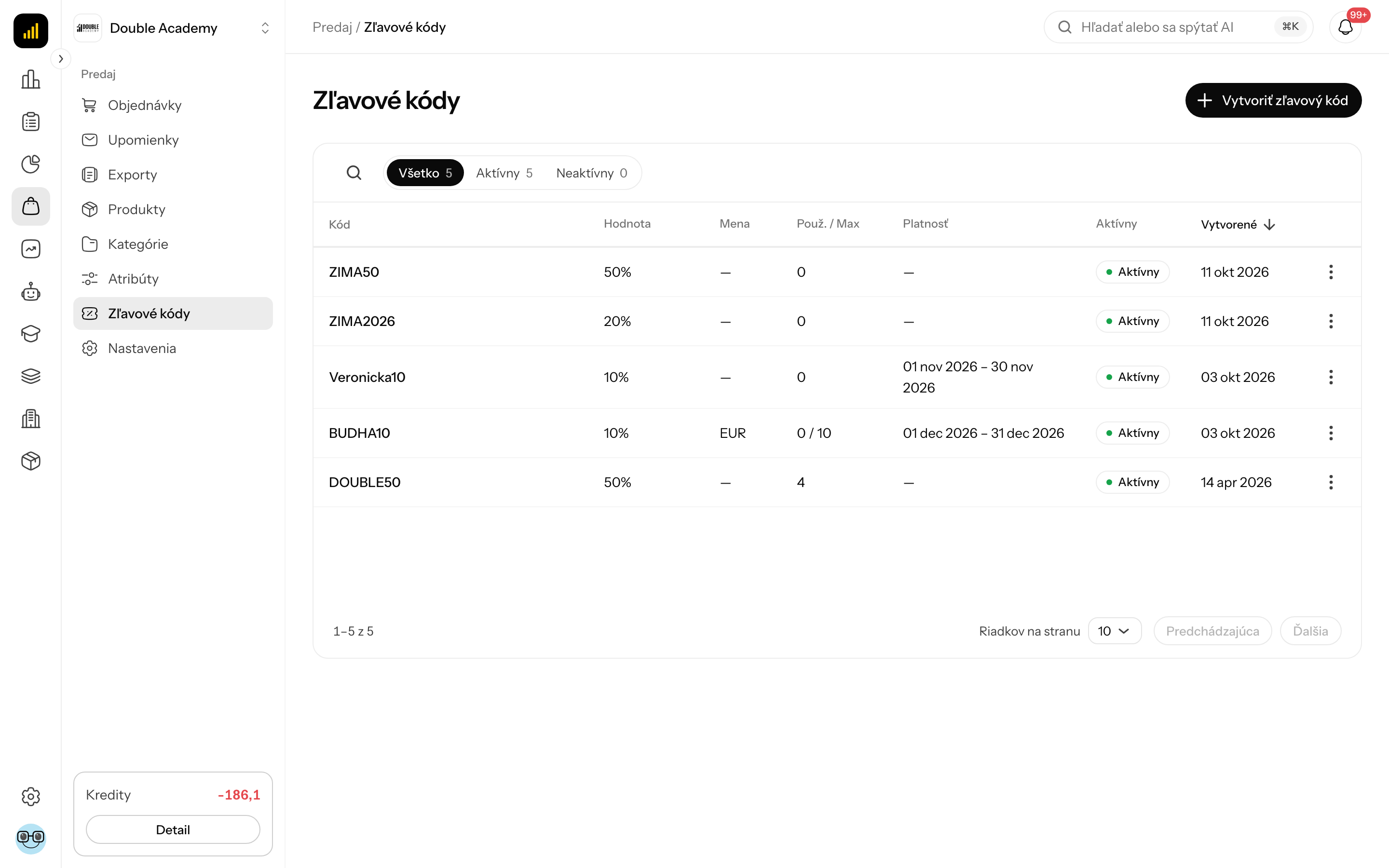 Zľavové kódy