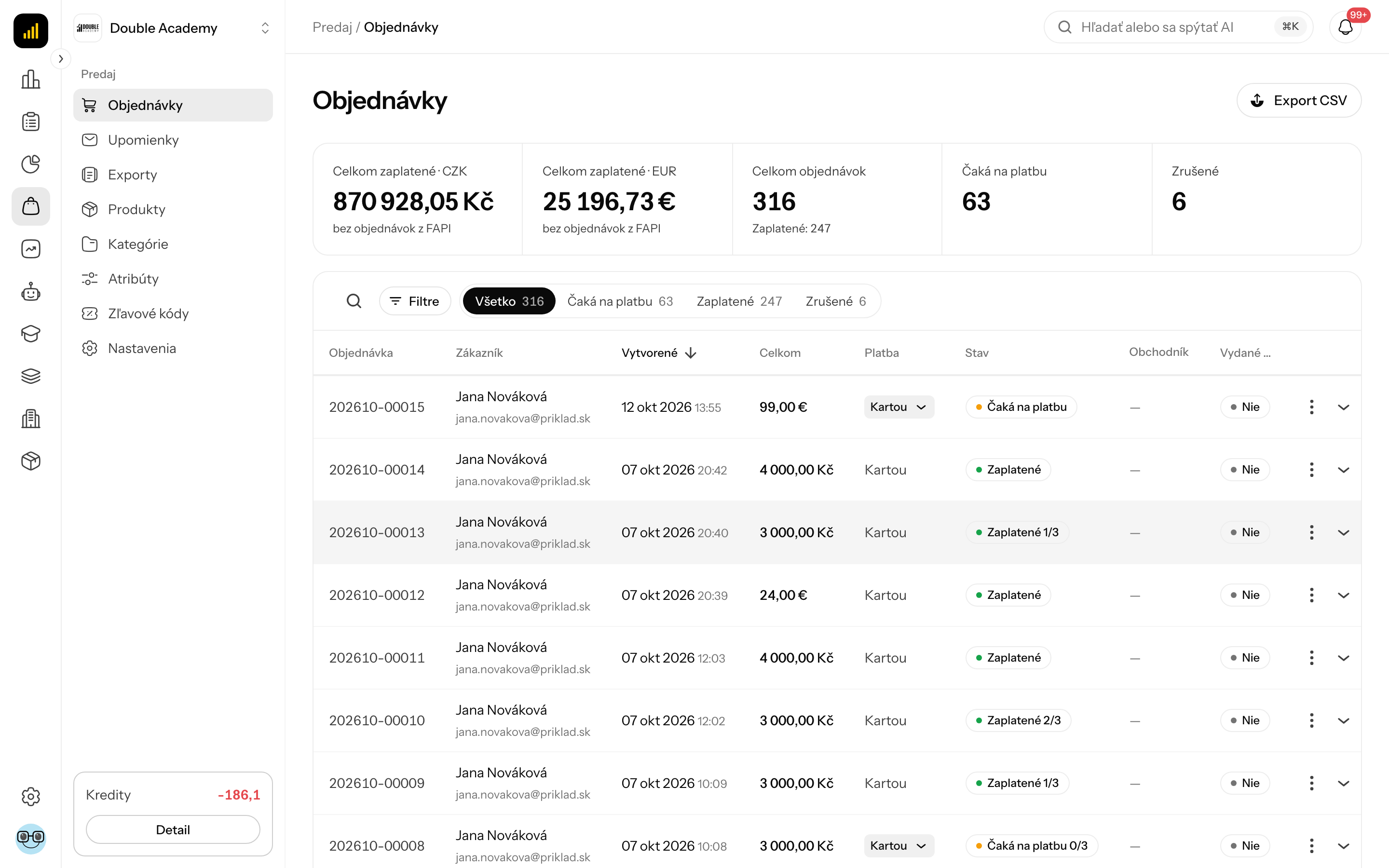 Objednávky
